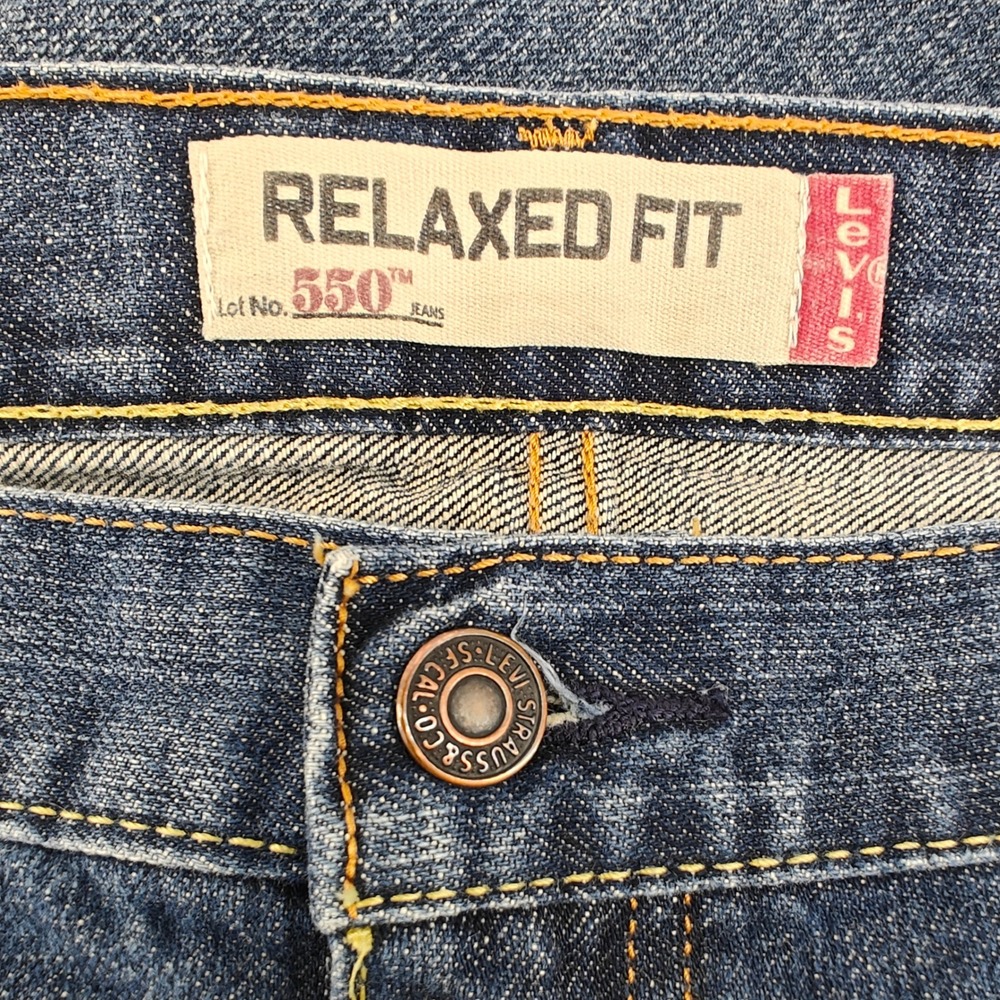 Levi's 550 Jeans Mens 40x36 Blue Relaxed Fit Tapered Leg Denim Casual Classic - Picture 5 of 12